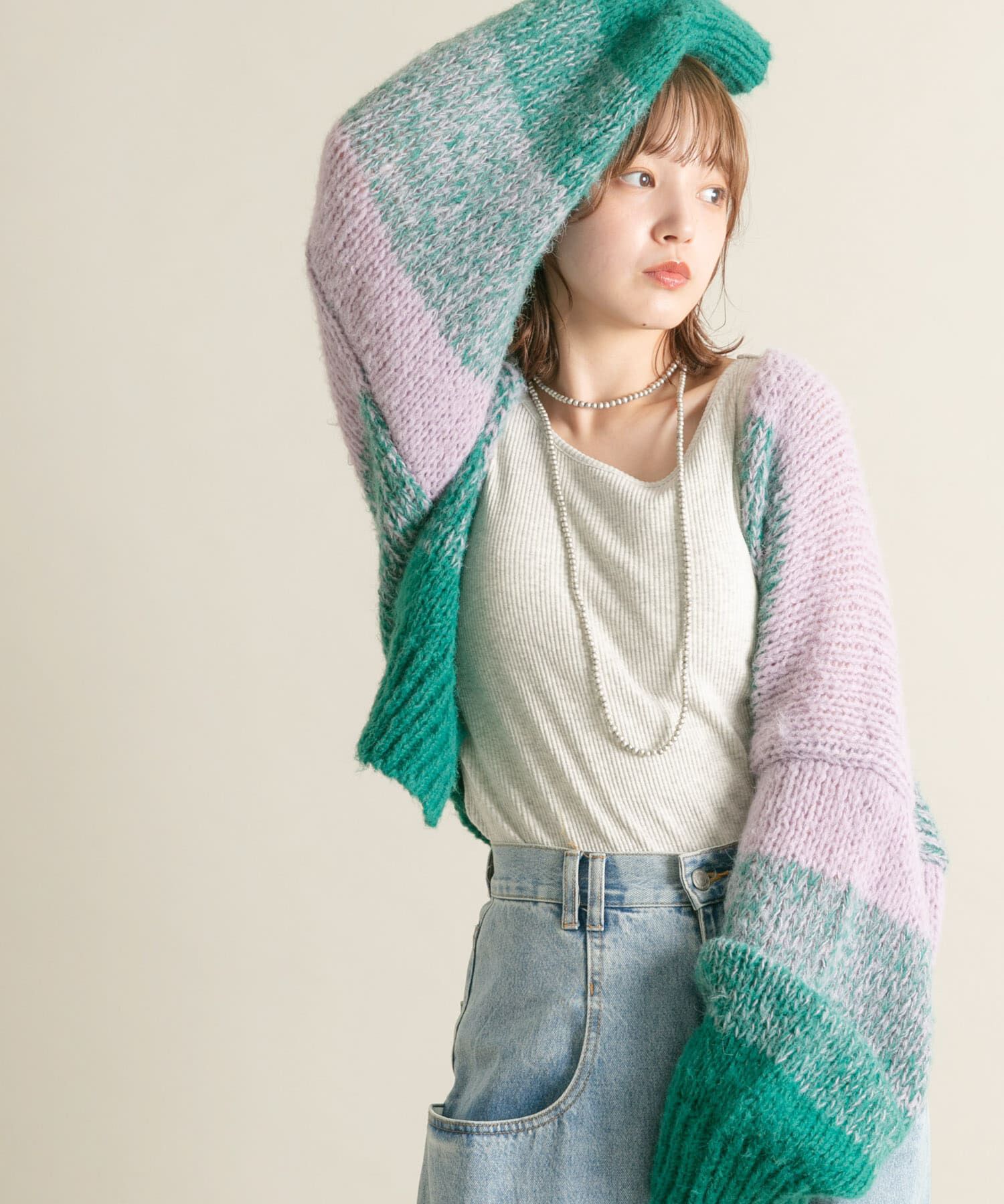  「『WEB/一部店舗限定』グラデーションショートカーディガン」|カーディガン|