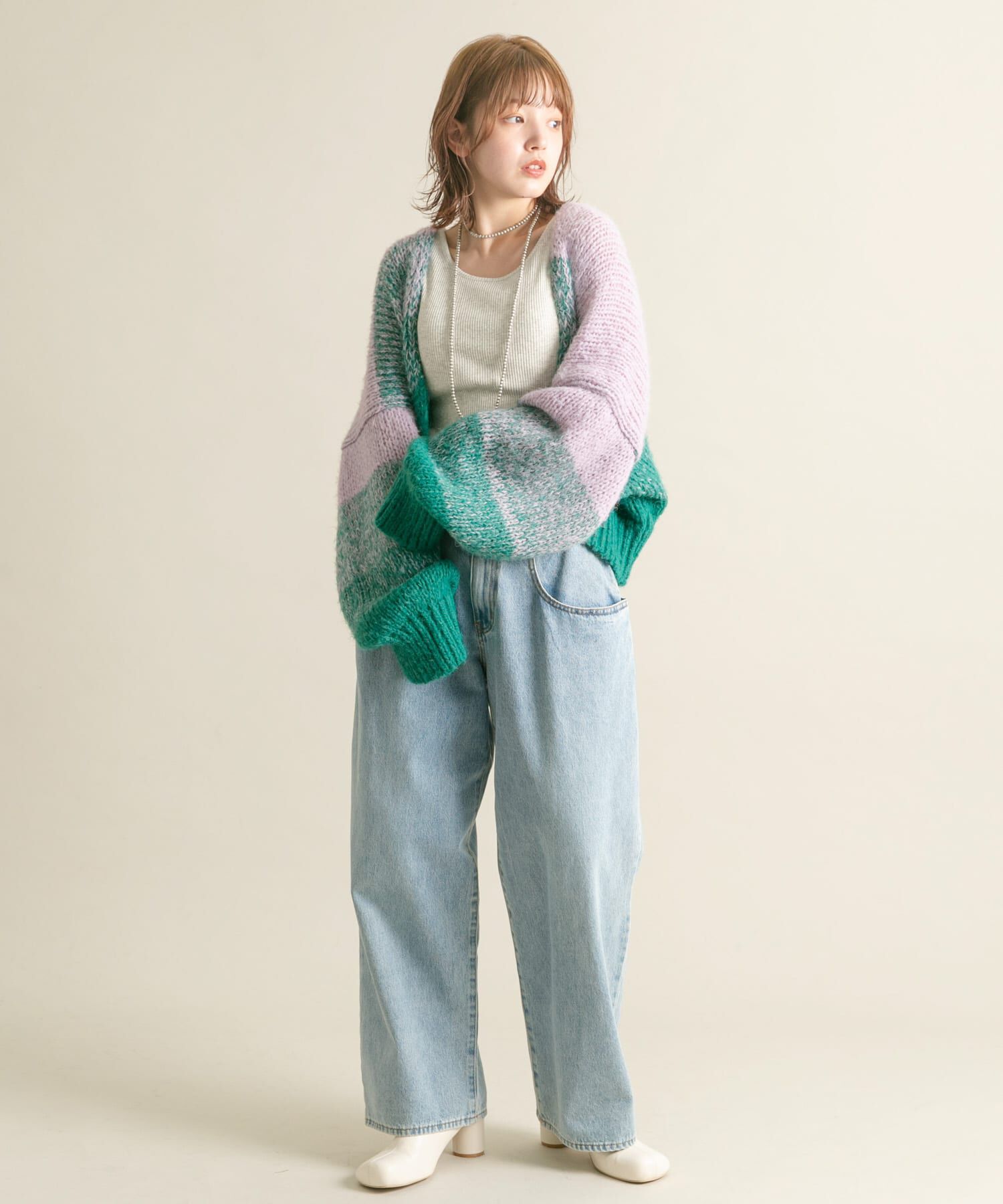  「『WEB/一部店舗限定』グラデーションショートカーディガン」|カーディガン|