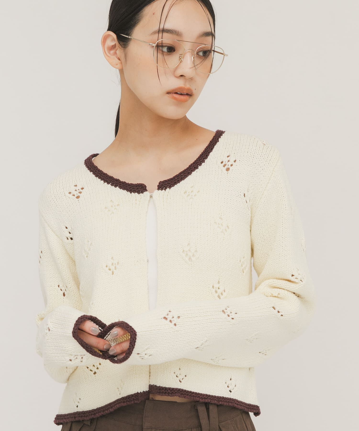  「アイレットコンパクトカーディガン」|カーディガン|