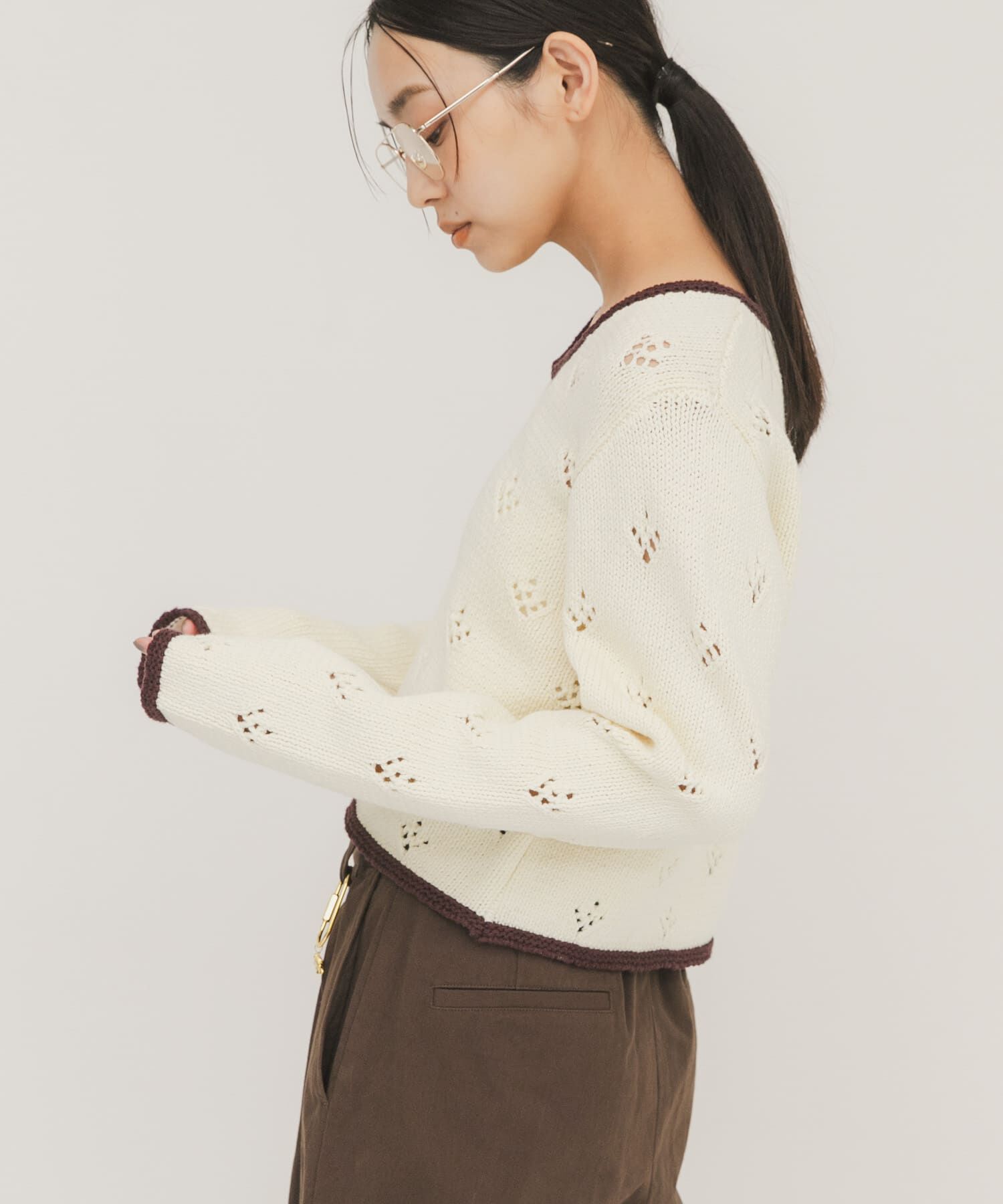  「アイレットコンパクトカーディガン」|カーディガン|