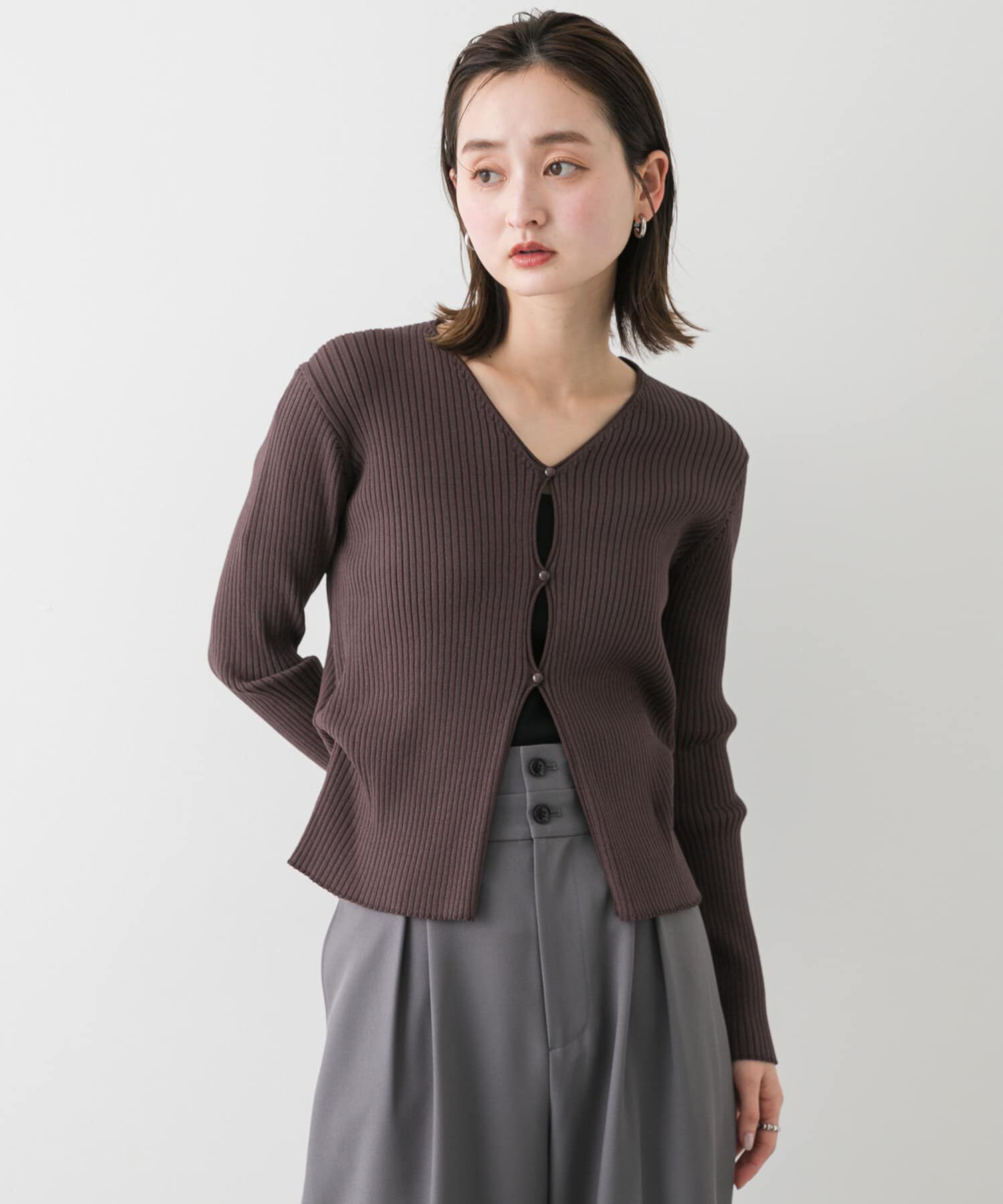 SENSE OF PLACE by URBAN RESEARCH「サイドタックコンパクトリブカーディガン」|カーディガン|