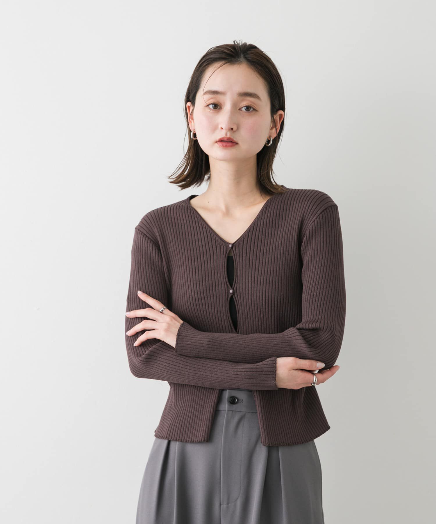 SENSE OF PLACE by URBAN RESEARCH「サイドタックコンパクトリブカーディガン」|カーディガン|