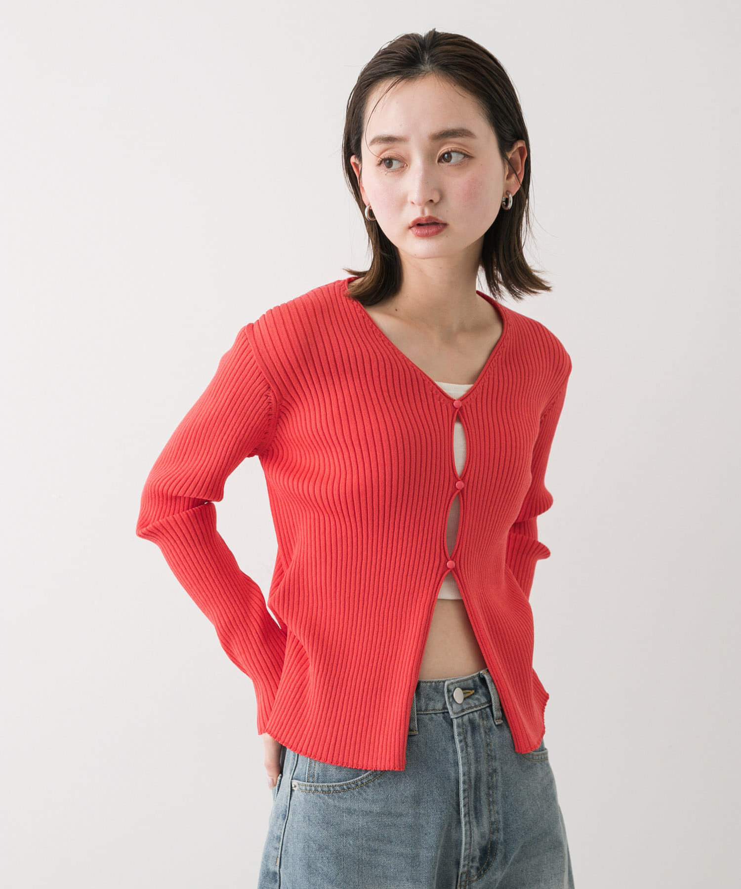 SENSE OF PLACE by URBAN RESEARCH「サイドタックコンパクトリブカーディガン」|カーディガン|