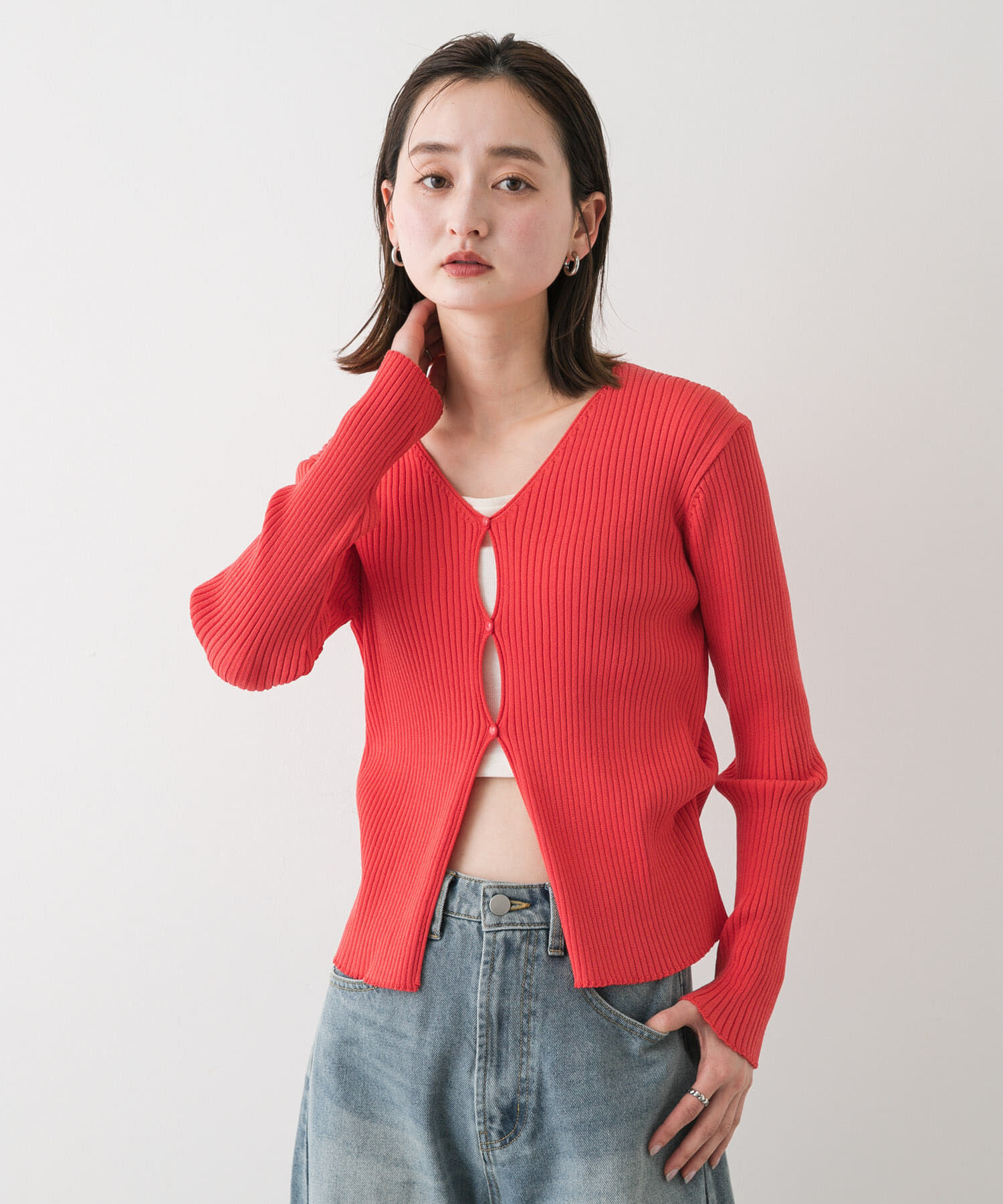 SENSE OF PLACE by URBAN RESEARCH「サイドタックコンパクトリブカーディガン」|カーディガン|