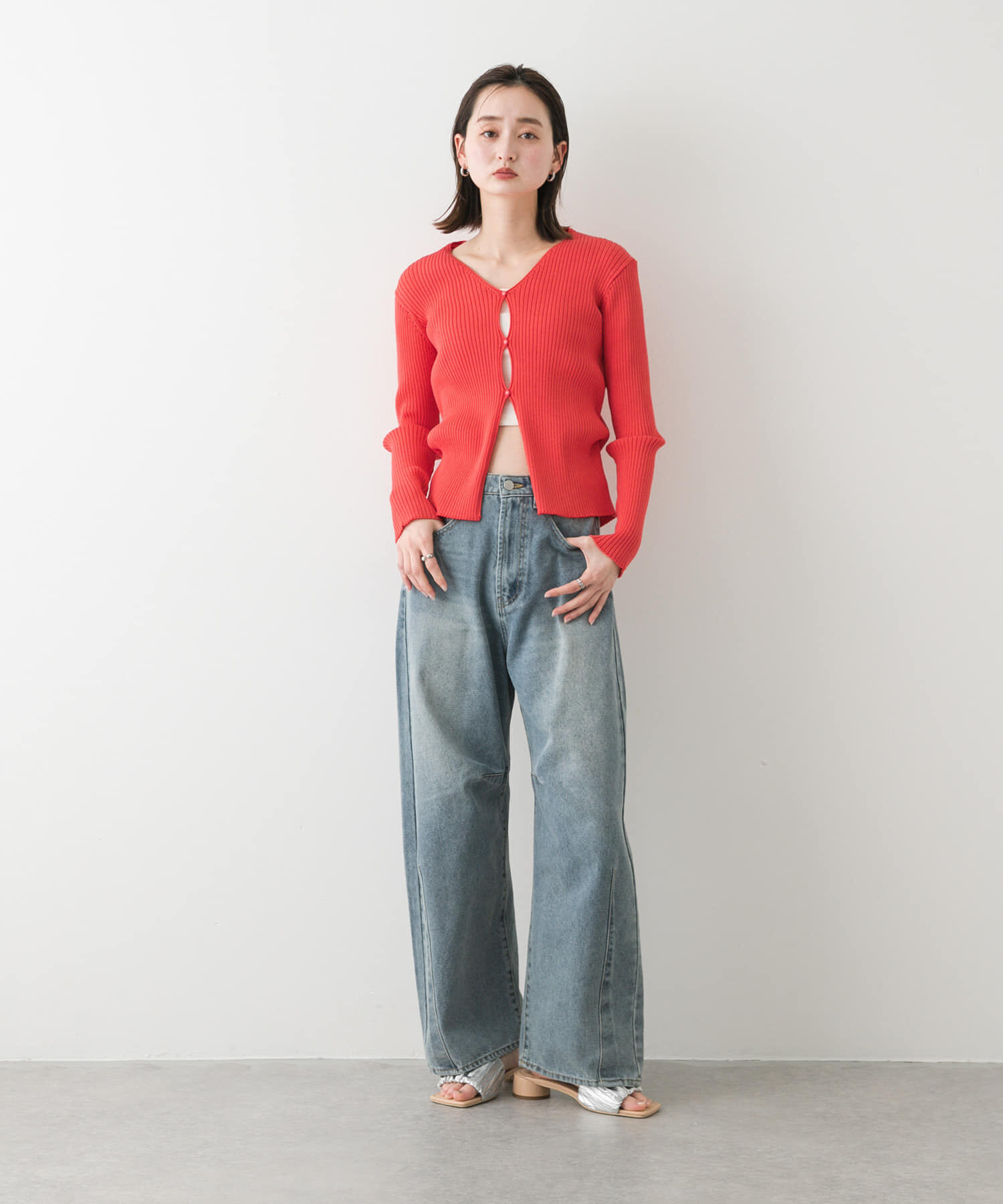 SENSE OF PLACE by URBAN RESEARCH「サイドタックコンパクトリブカーディガン」|カーディガン|