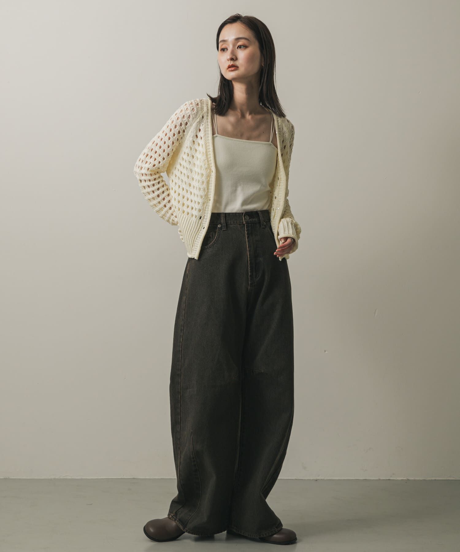 SENSE OF PLACE by URBAN RESEARCH「スパンコールメッシュカーディガン」|カーディガン|