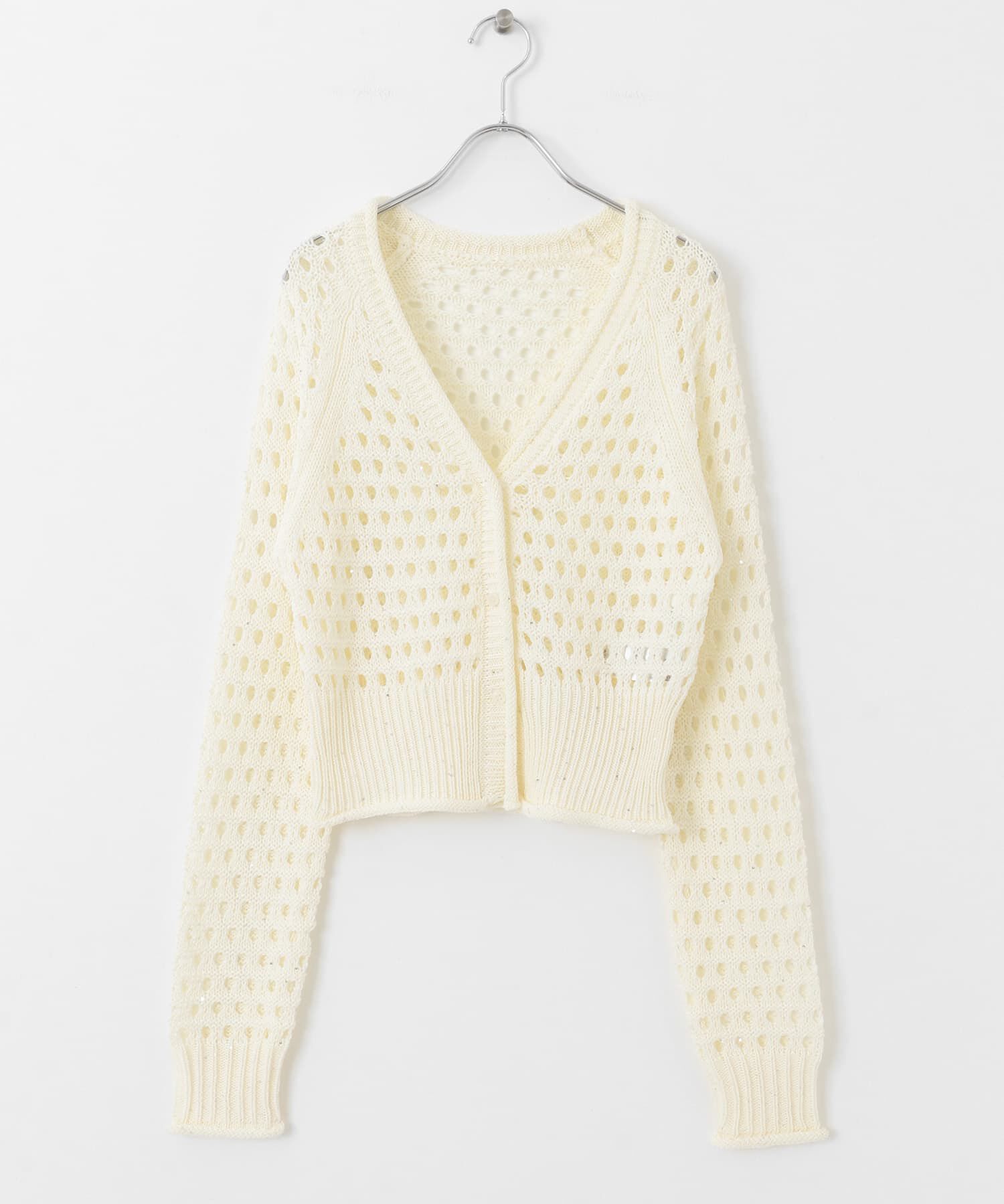 SENSE OF PLACE by URBAN RESEARCH「スパンコールメッシュカーディガン」|カーディガン|