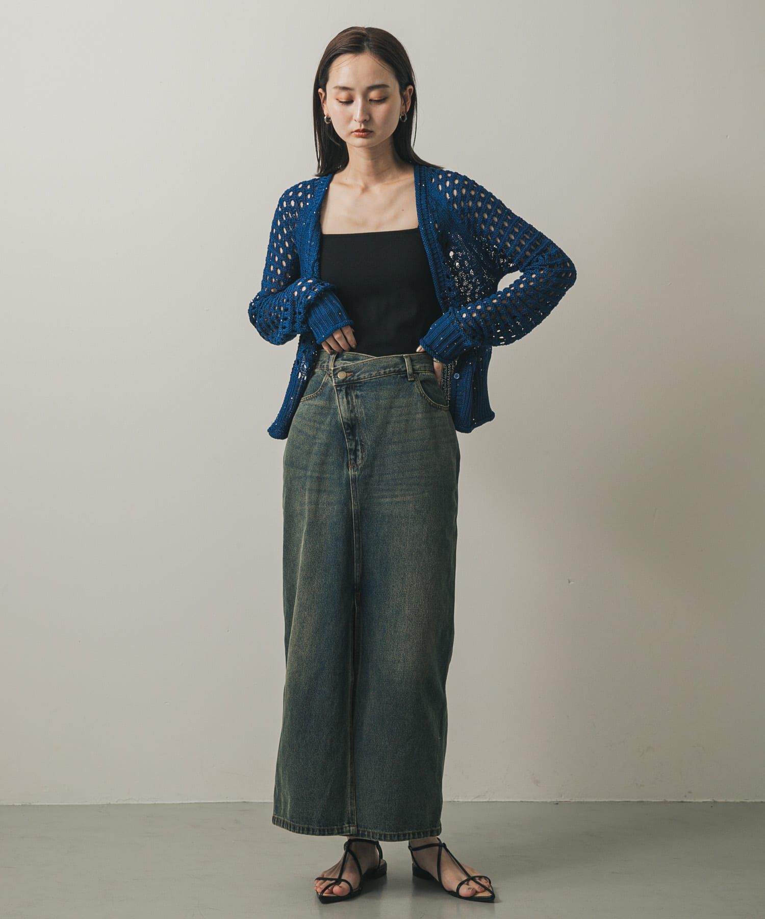 SENSE OF PLACE by URBAN RESEARCH「スパンコールメッシュカーディガン」|カーディガン|