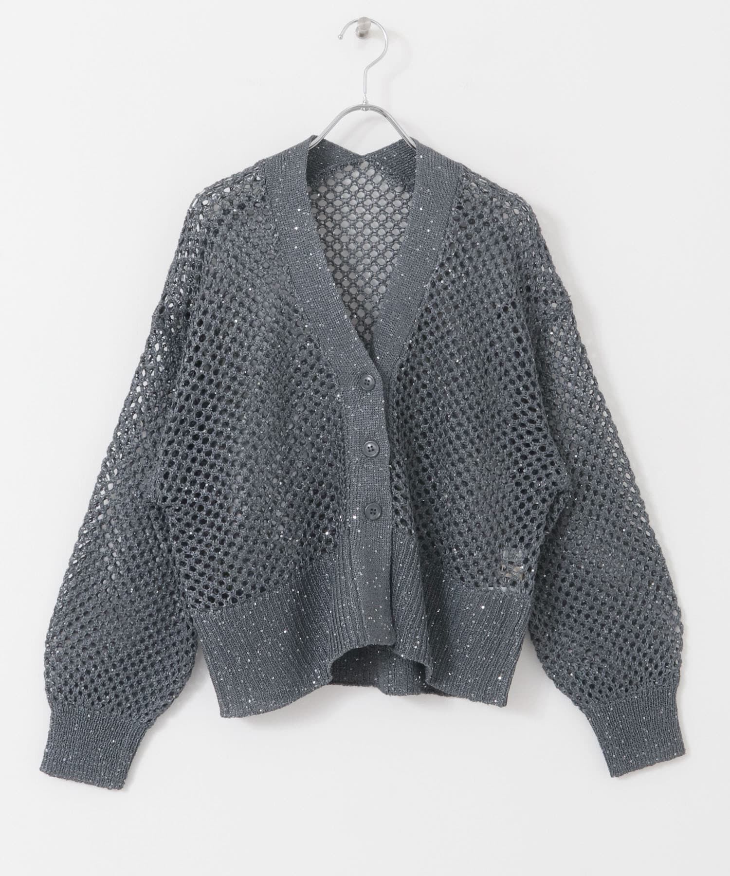 SENSE OF PLACE by URBAN RESEARCH「スパンコールメッシュカーディガン」|カーディガン|