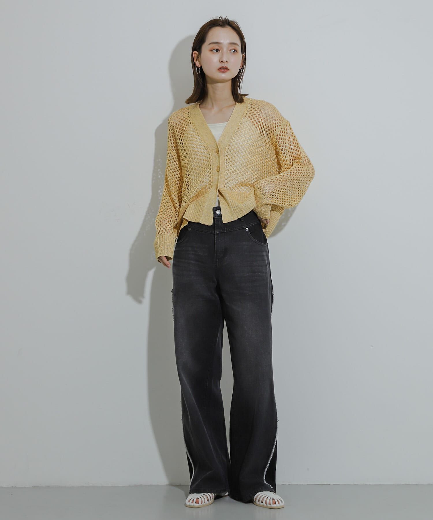 SENSE OF PLACE by URBAN RESEARCH「スパンコールメッシュカーディガン」|カーディガン|