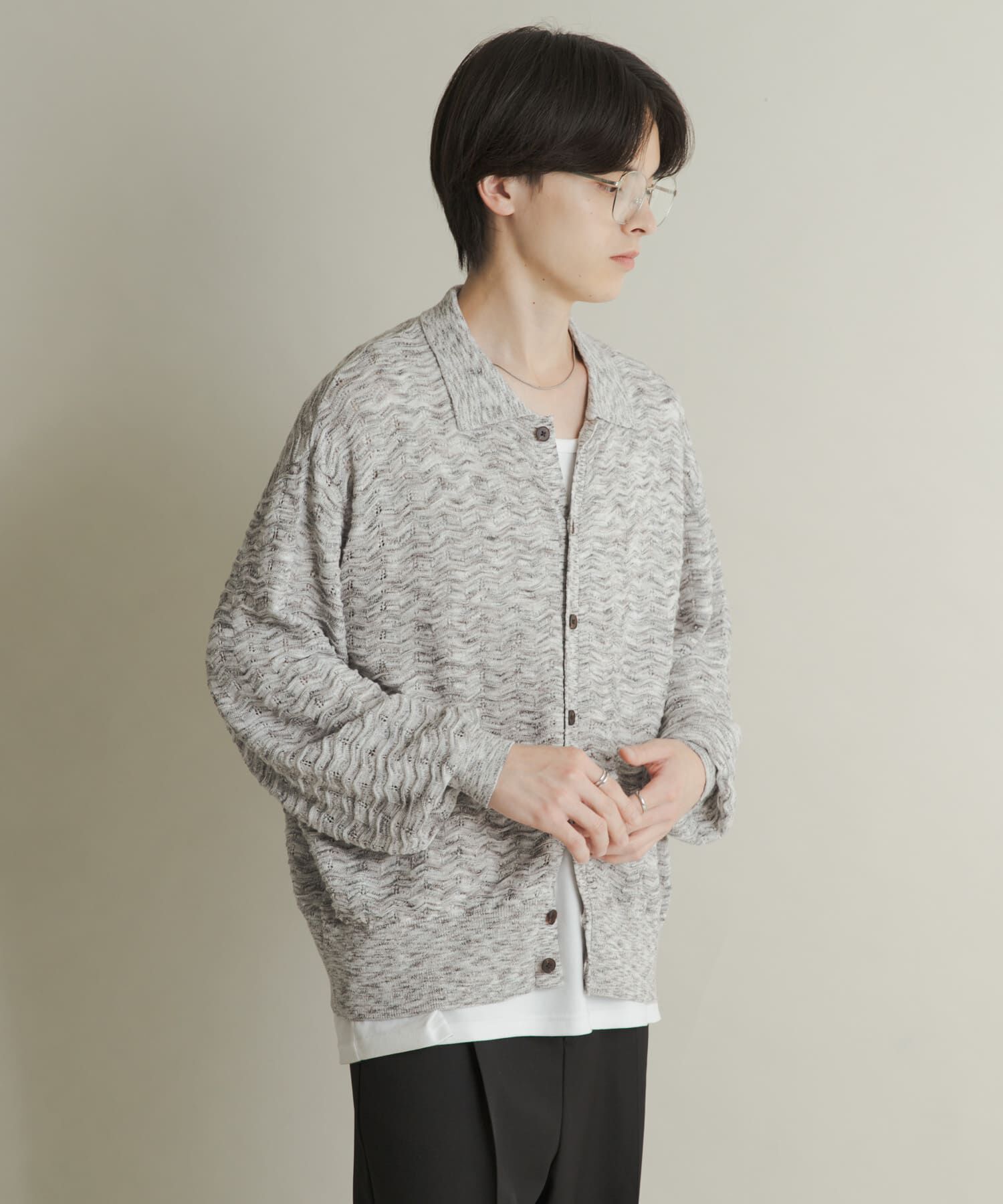 SENSE OF PLACE by URBAN RESEARCH「ミックスニットカーディガン」|カーディガン|ブラウン