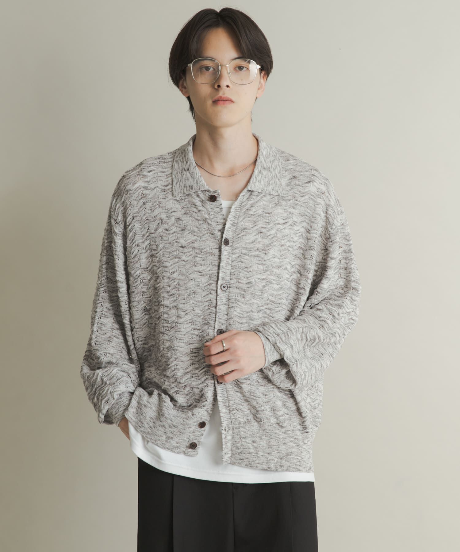 SENSE OF PLACE by URBAN RESEARCH「ミックスニットカーディガン」|カーディガン|