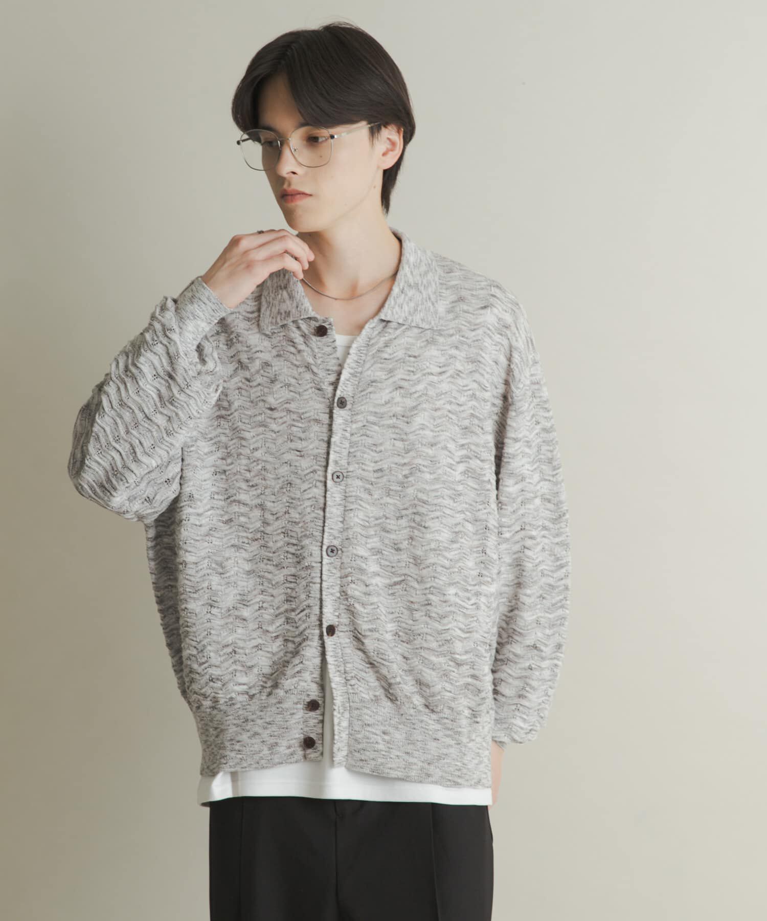 SENSE OF PLACE by URBAN RESEARCH「ミックスニットカーディガン」|カーディガン|