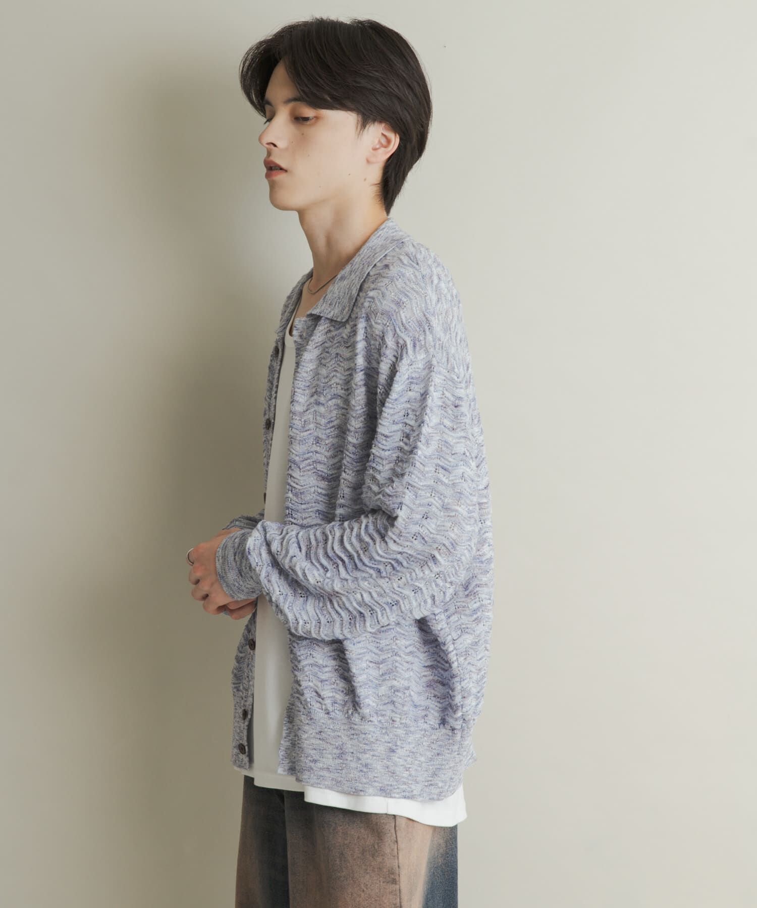 SENSE OF PLACE by URBAN RESEARCH「ミックスニットカーディガン」|カーディガン|