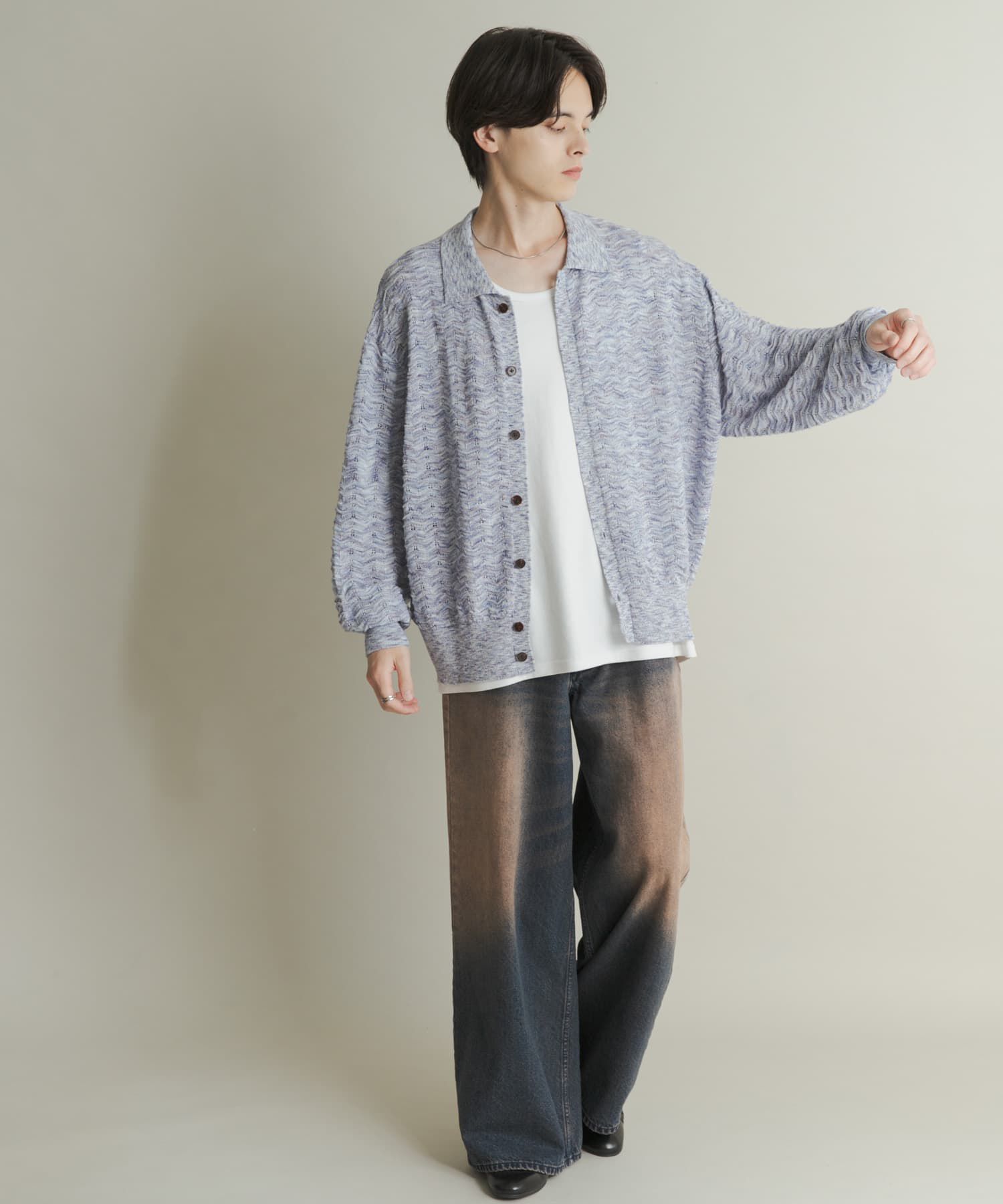 SENSE OF PLACE by URBAN RESEARCH「ミックスニットカーディガン」|カーディガン|