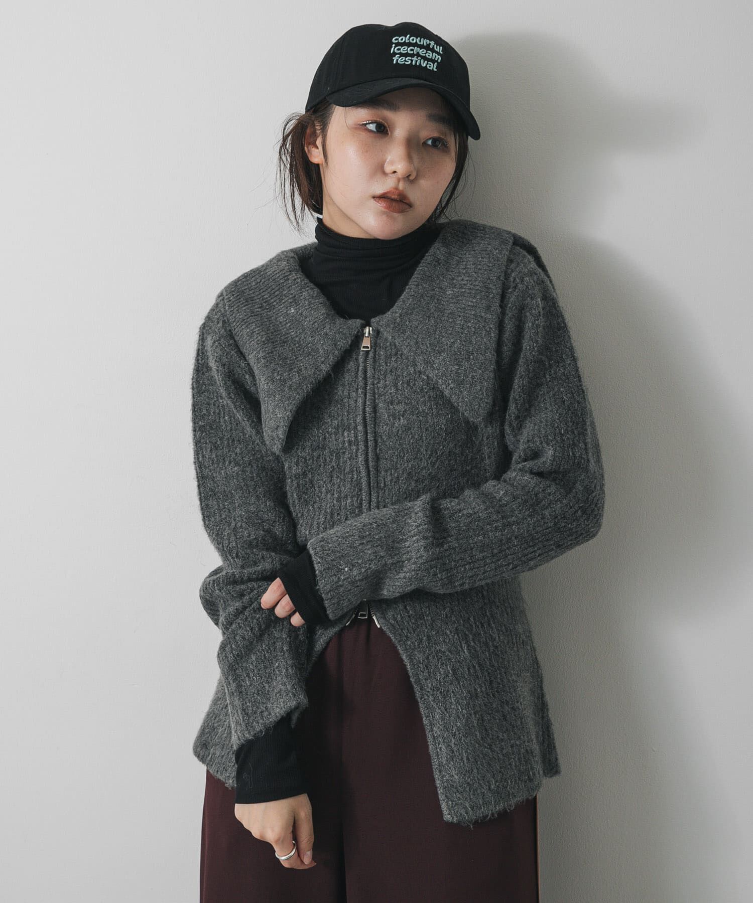 SENSE OF PLACE by URBAN RESEARCH「『洗濯可』ドロップカラージップセーター」|カーディガン|