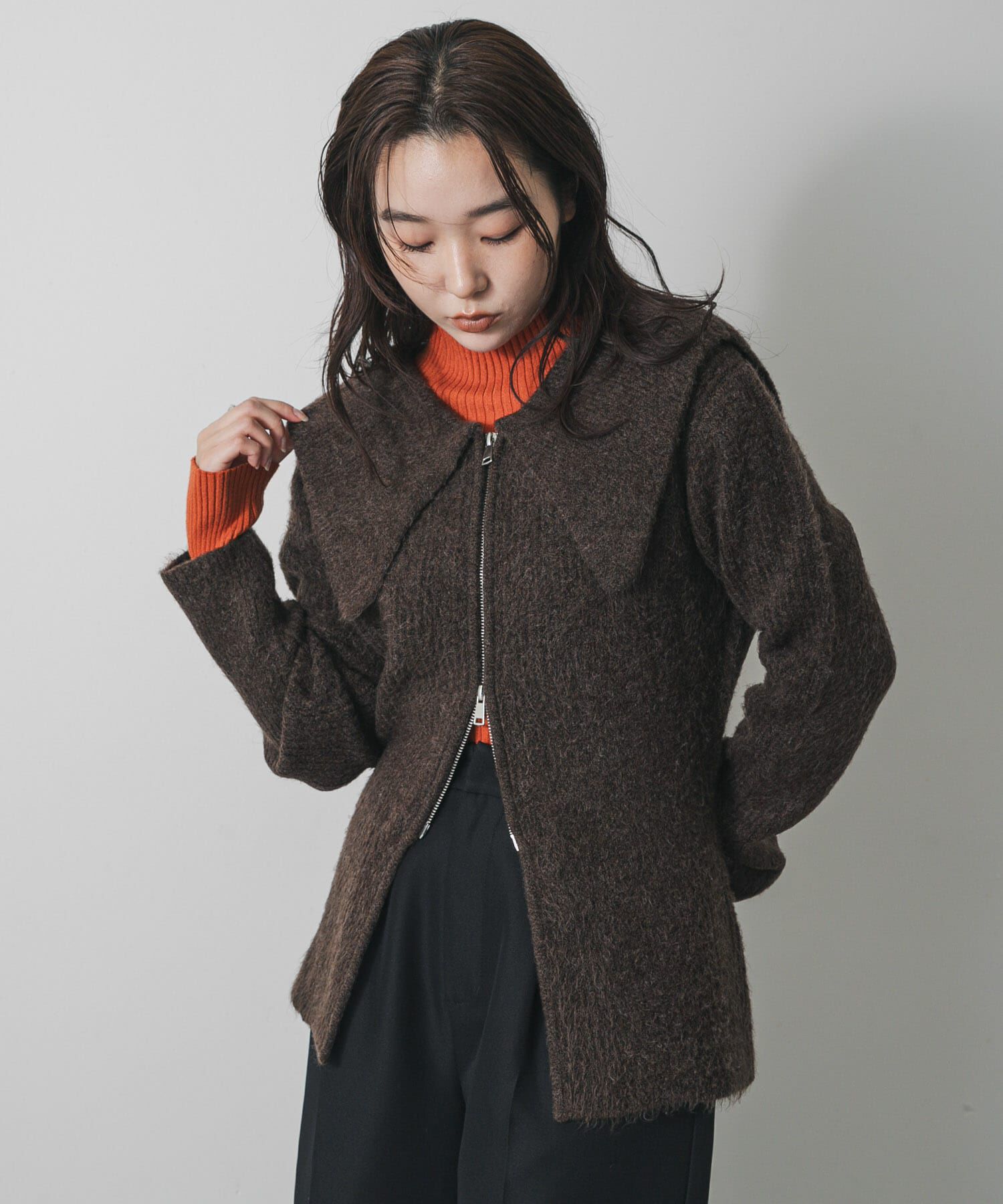 SENSE OF PLACE by URBAN RESEARCH「『洗濯可』ドロップカラージップセーター」|カーディガン|