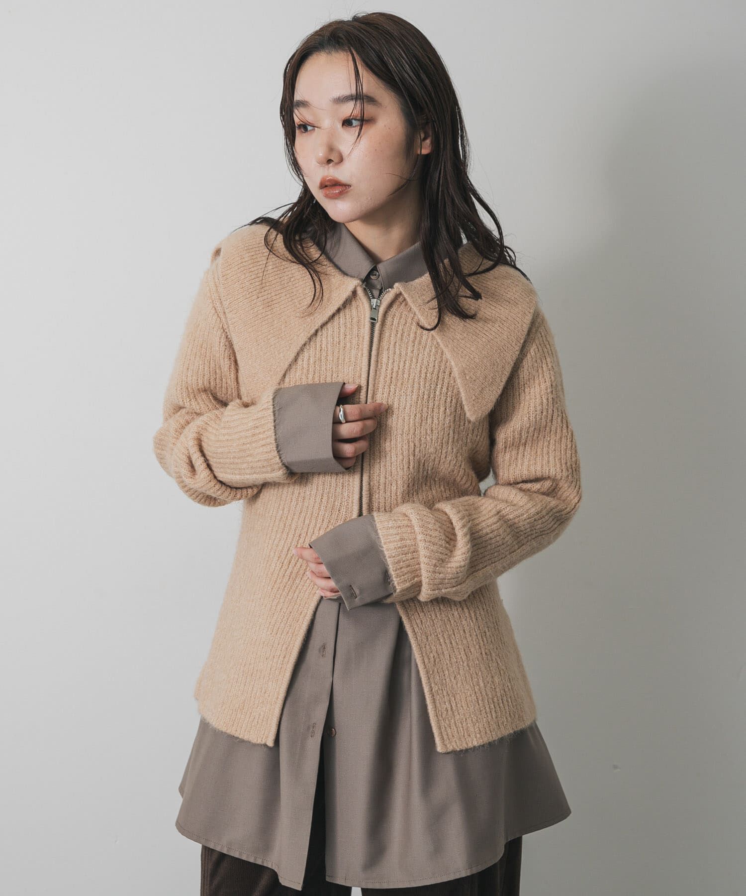 SENSE OF PLACE by URBAN RESEARCH「『洗濯可』ドロップカラージップセーター」|カーディガン|