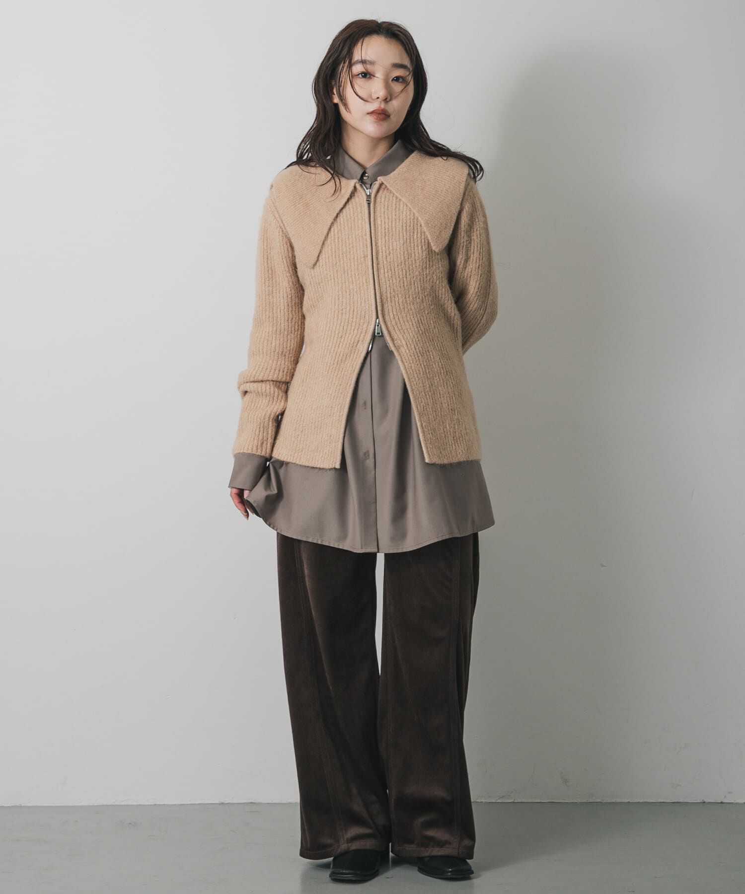 SENSE OF PLACE by URBAN RESEARCH「『洗濯可』ドロップカラージップセーター」|カーディガン|