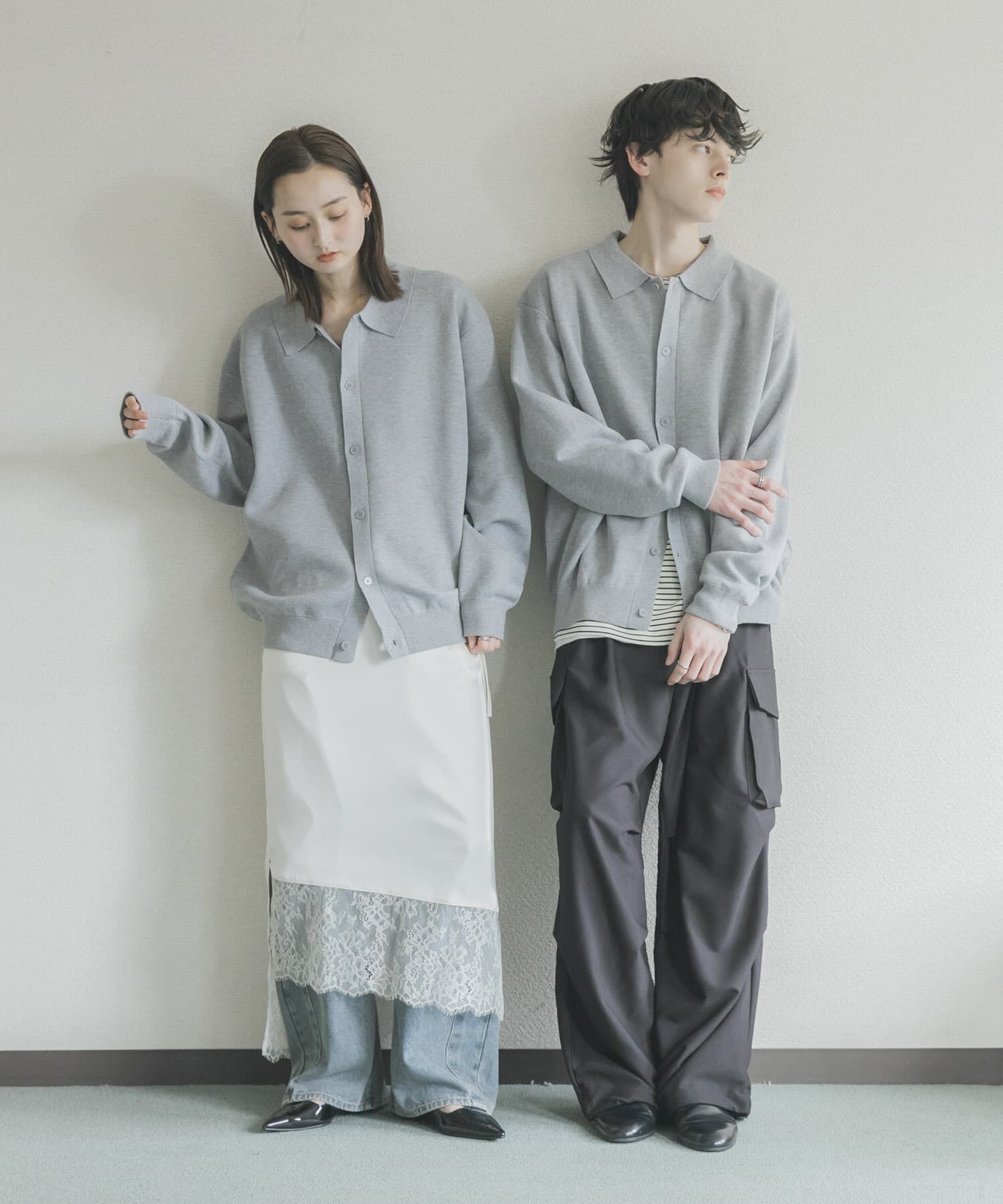 SENSE OF PLACE by URBAN RESEARCH「『ユニセックス』『洗濯可』スウェットライクポロカーディガン」|カーディガン|