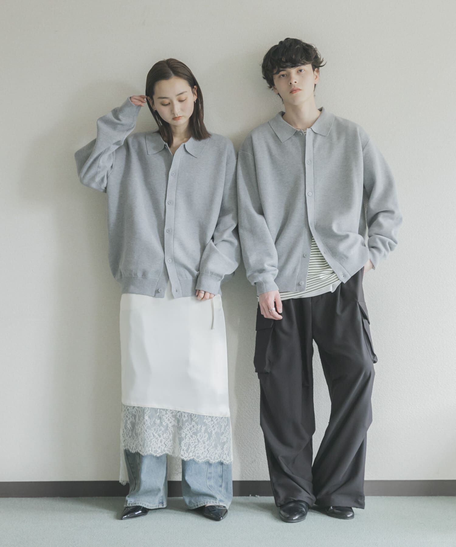 SENSE OF PLACE by URBAN RESEARCH「『ユニセックス』『洗濯可』スウェットライクポロカーディガン」|カーディガン|