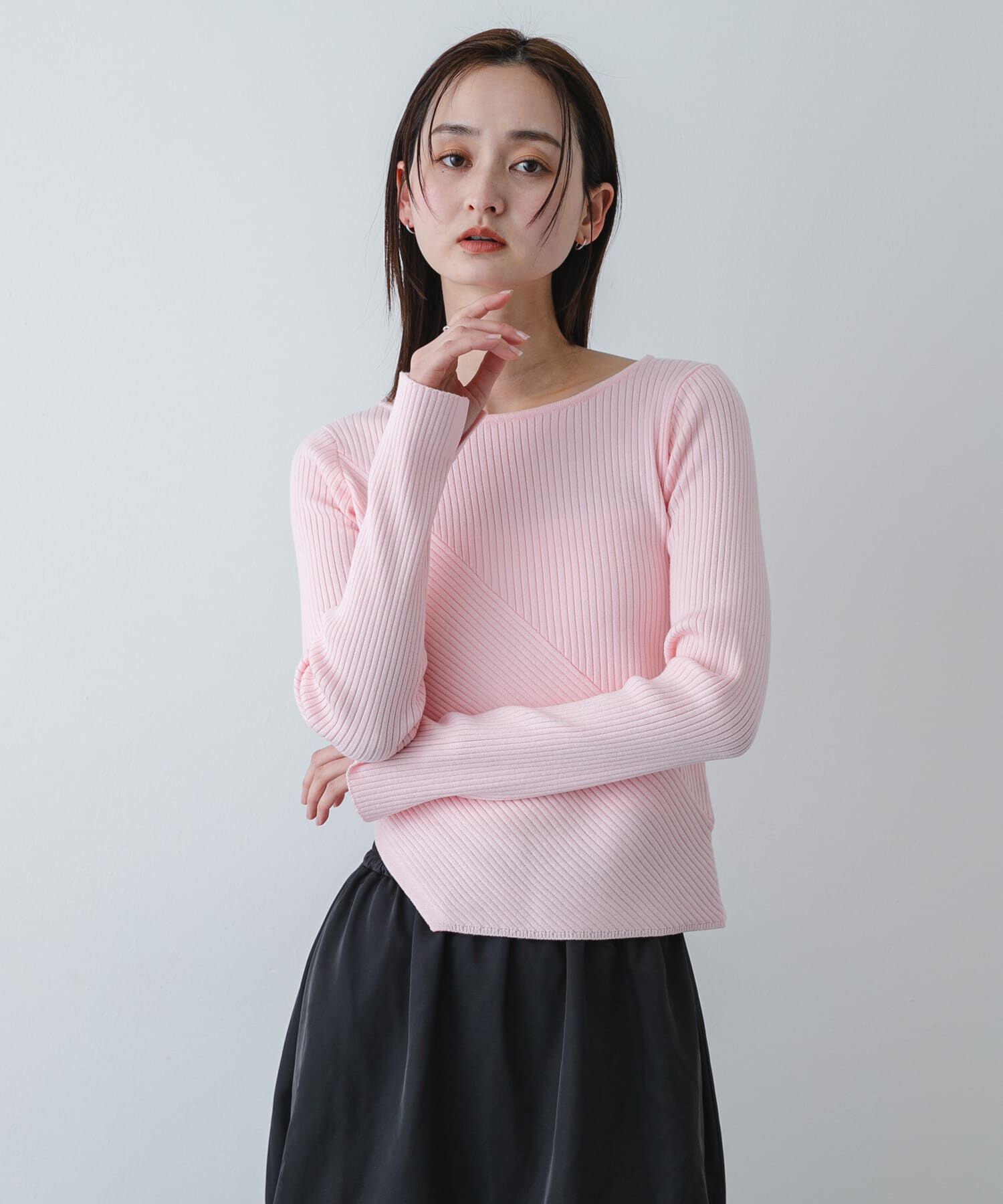 SENSE OF PLACE by URBAN RESEARCH「『洗濯可/防花粉』SKINProofアシメヘムボートネックセーター」|ニット・セーター|