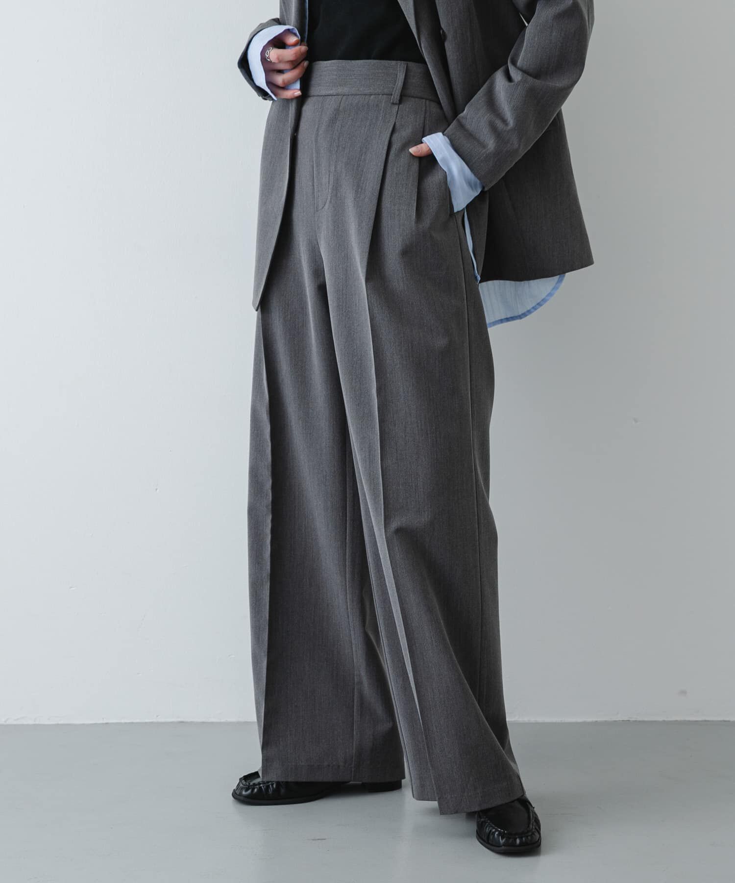 SENSE OF PLACE by URBAN RESEARCH「『XS,TALLサイズ/WEB限定』『イージーケア』ワイドイージーパンツ」|その他|グレー