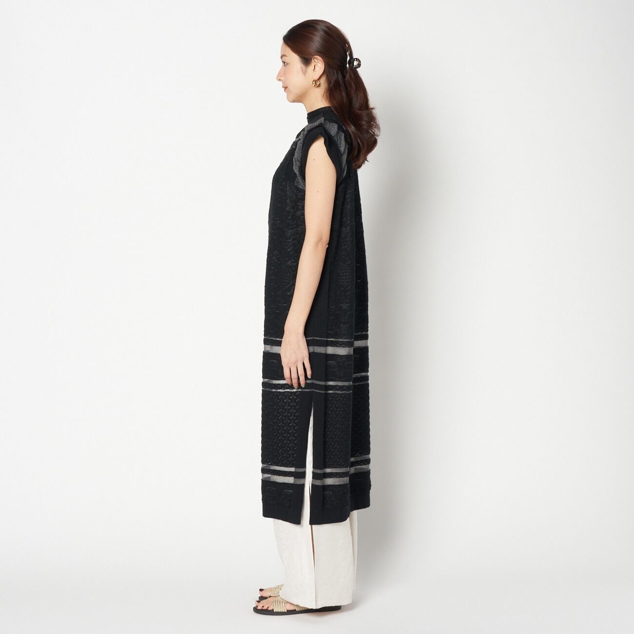  「boussole LACE JACQUARD 2WAY DRESS」|ワンピース|