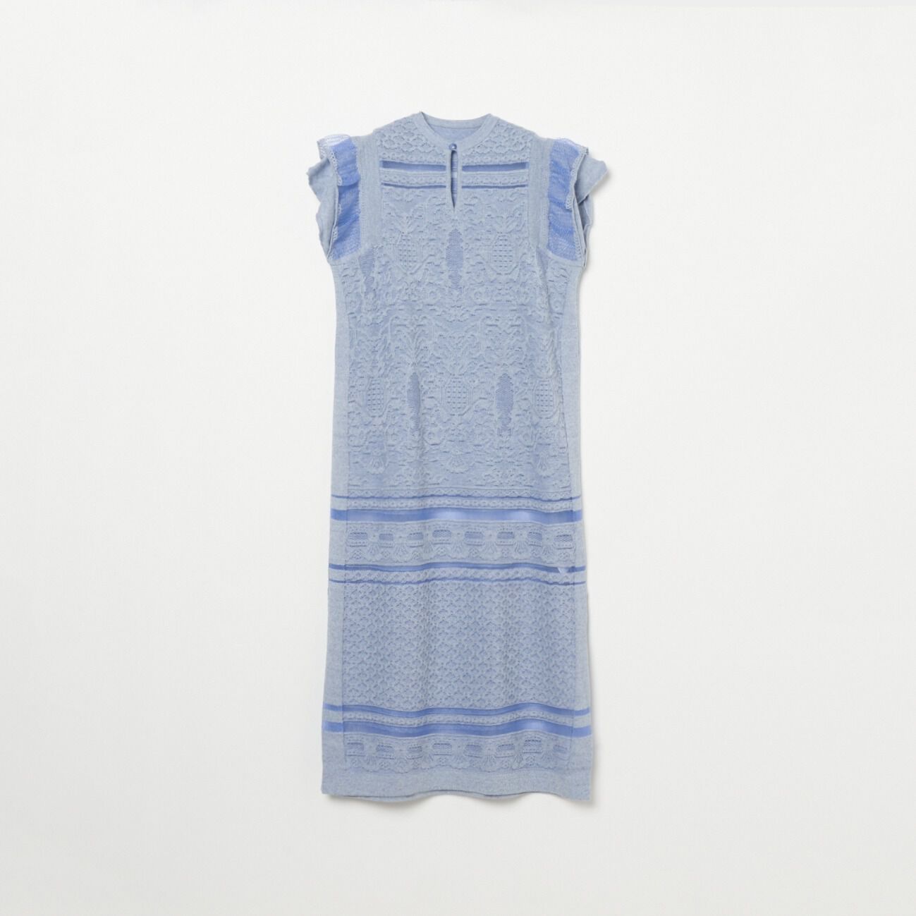  「boussole LACE JACQUARD 2WAY DRESS」|ワンピース|スカイブルー