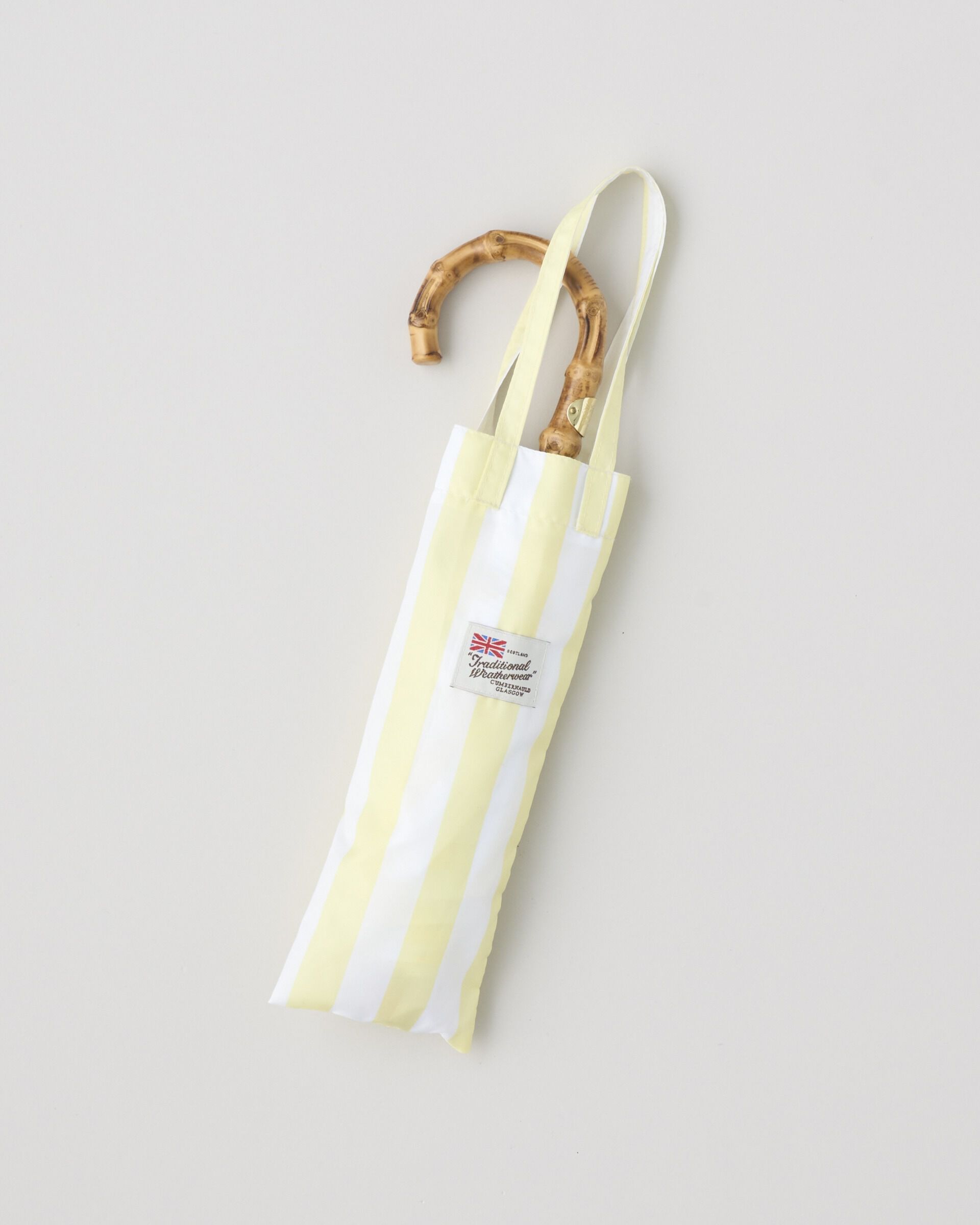 Traditional Weatherwear「【軽量】FOLDING BAMBOO MINI」|傘|ｲｴﾛｰ&times;ｵﾌﾎﾜｲﾄ