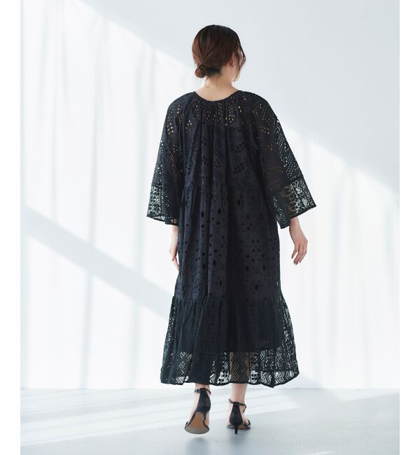 le.coeur blanc「《手洗い可能》Fanaka ミックスレースワンピース」|ワンピース|