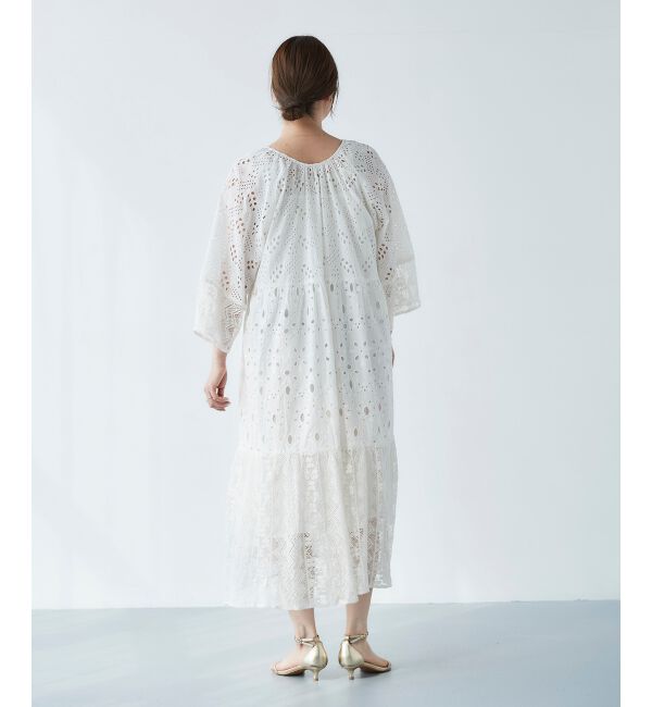 le.coeur blanc「《手洗い可能》Fanaka ミックスレースワンピース」|ワンピース|