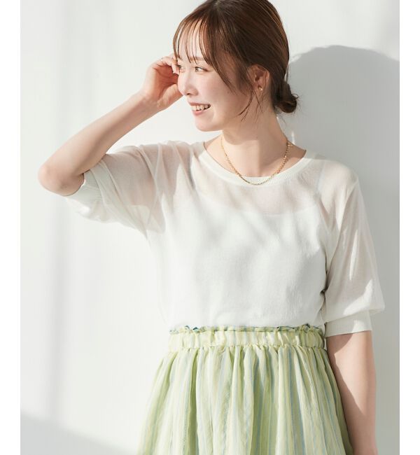  「《WEB限定アイテム》ウォッシャブルクルーネックニット」|ニット・セーター|オフ