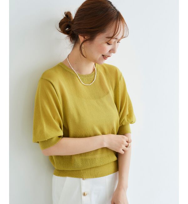  「《WEB限定アイテム》ウォッシャブルクルーネックニット」|ニット・セーター|