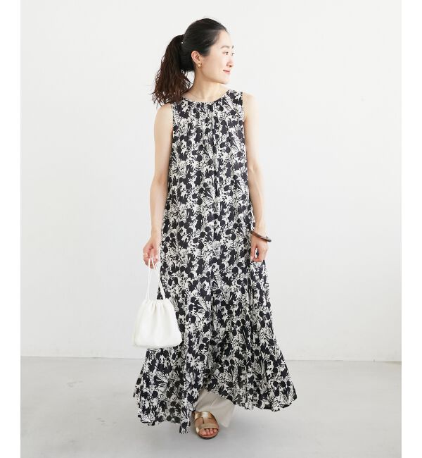  「《手洗い可能》Fanakaフラワーノースリワンピース」|ワンピース|ブラック