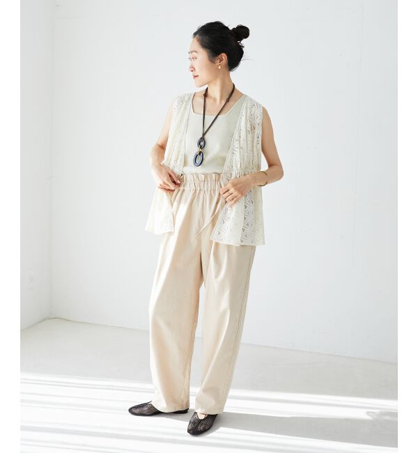 le.coeur blanc「《WEB限定アイテム》コットン麻ドロストイージーパンツ」|その他|