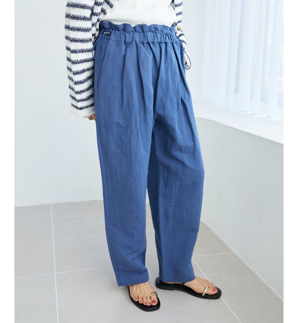 le.coeur blanc「《WEB限定アイテム》コットン麻ドロストイージーパンツ」|その他|ブルー