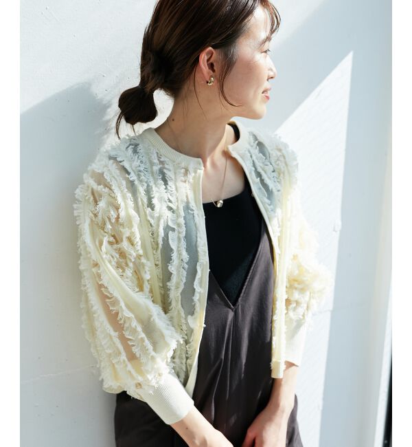  「フリンジニットカーディガン」|カーディガン|