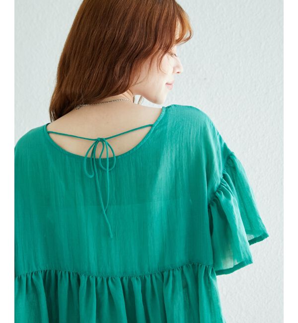  「《WEB限定アイテム》バックリボンガーゼブラウス」|シャツ・ブラウス|