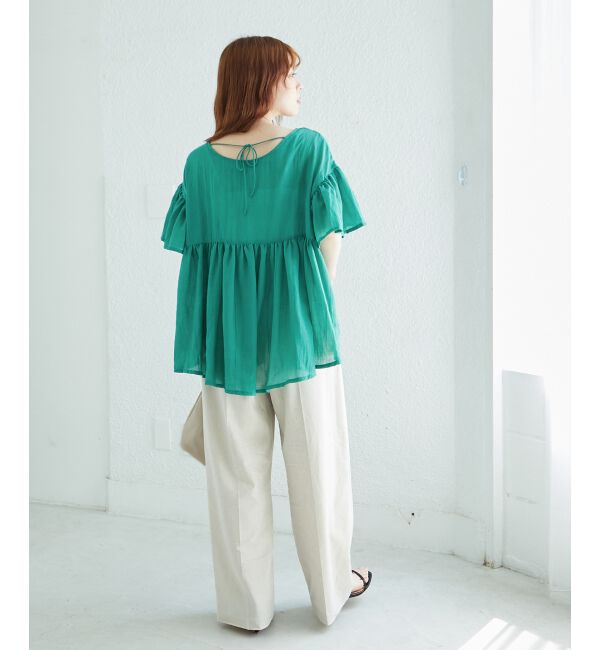  「《WEB限定アイテム》バックリボンガーゼブラウス」|シャツ・ブラウス|