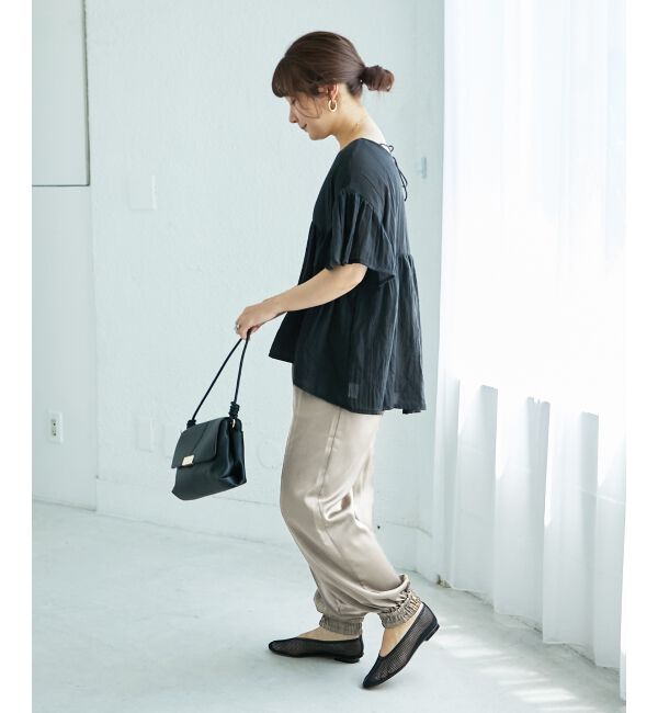  「《WEB限定アイテム》バックリボンガーゼブラウス」|シャツ・ブラウス|