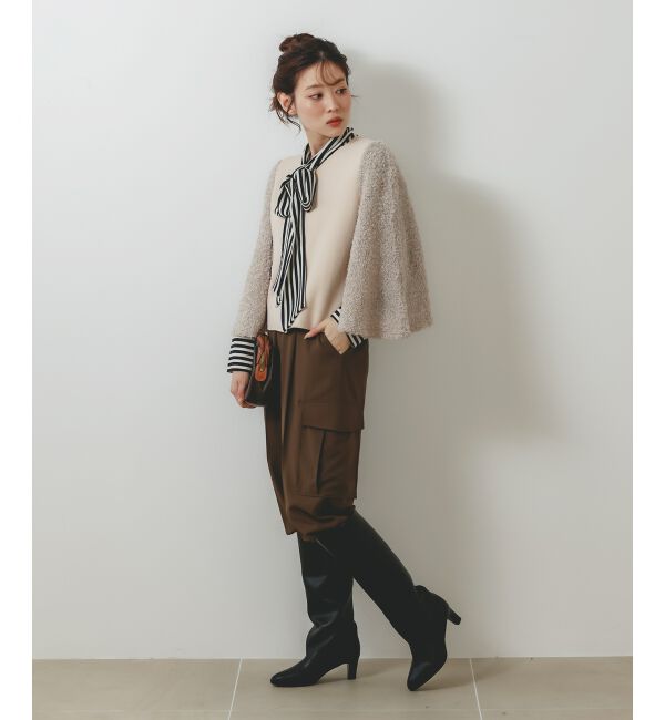  「《手洗い可能》TORRAZZO DONNA別注 フレアケープニットカーデ」|カーディガン|