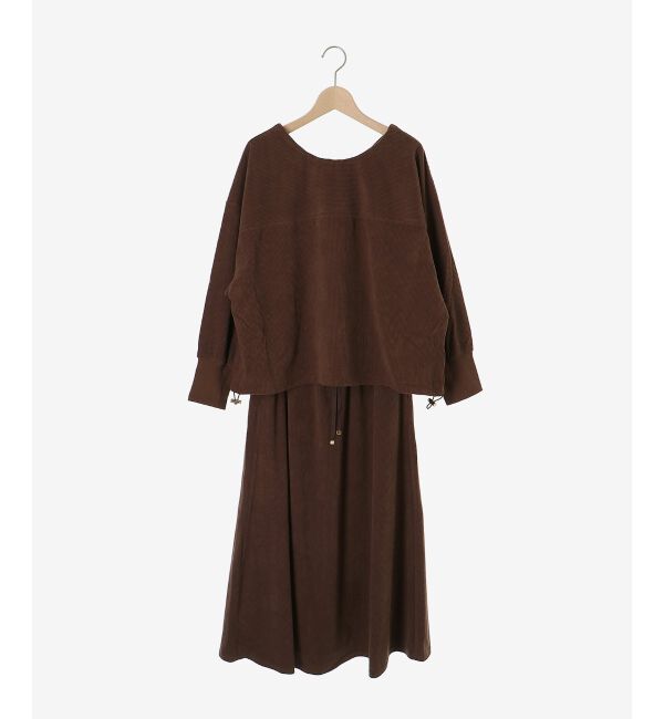 「《手洗い可能》カットコーデュロイ2WAYプル&times;スカートセット」|ワンピース|