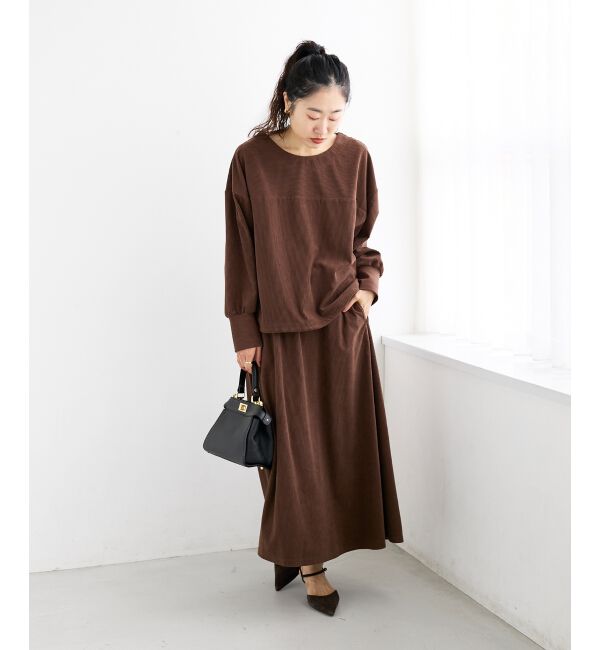  「《手洗い可能》カットコーデュロイ2WAYプル&times;スカートセット」|ワンピース|