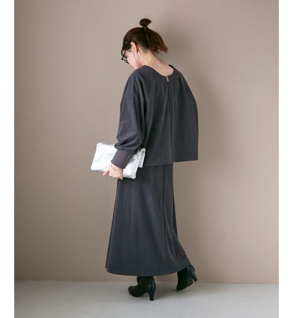  「《手洗い可能》カットコーデュロイ2WAYプル&times;スカートセット」|ワンピース|