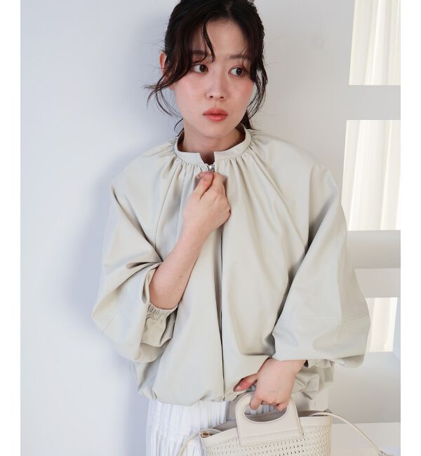  「《WEB限定アイテム》バルーンデザインノーカラーブルゾン」|ブルゾン・スタジャン|