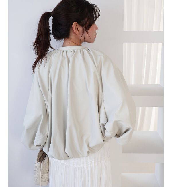  「《WEB限定アイテム》バルーンデザインノーカラーブルゾン」|ブルゾン・スタジャン|