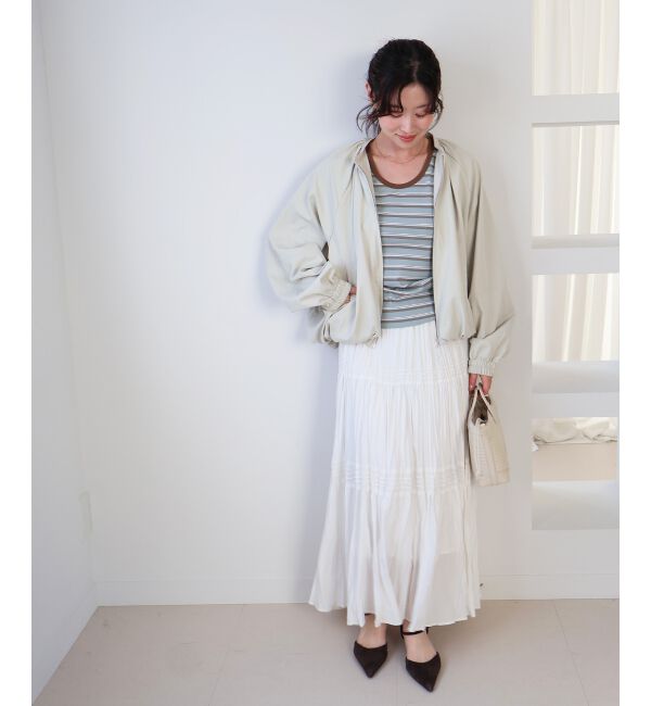  「《WEB限定アイテム》バルーンデザインノーカラーブルゾン」|ブルゾン・スタジャン|