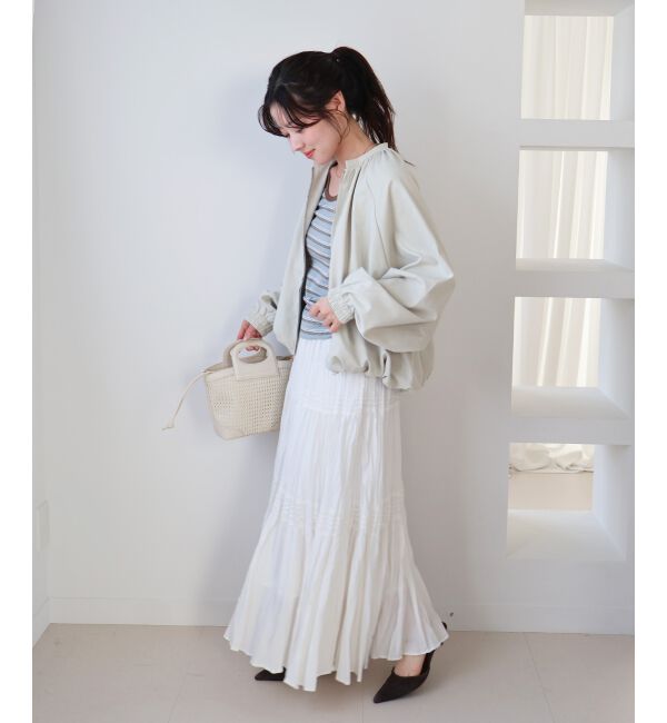  「《WEB限定アイテム》バルーンデザインノーカラーブルゾン」|ブルゾン・スタジャン|