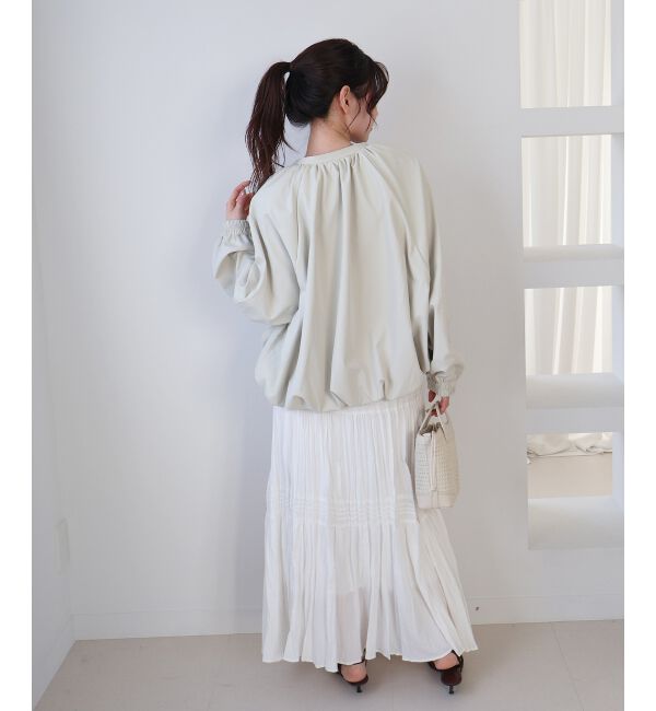  「《WEB限定アイテム》バルーンデザインノーカラーブルゾン」|ブルゾン・スタジャン|